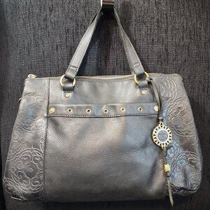 The Sak Collective Ojai Black Leather Satchel Crossbody Bag